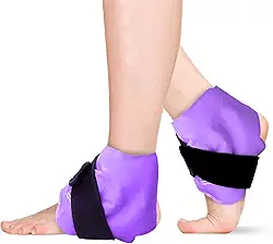 Pacote com 2 Bolsas de Gelo para Tornozelo, Bolsa de Gelo Em Gel Reutilizável para Pé, Tornozelo E Calcanhar, Terapia de Compressa Fria para Alívio da Dor, Lesões, Tendinite de Aquiles, Fasci