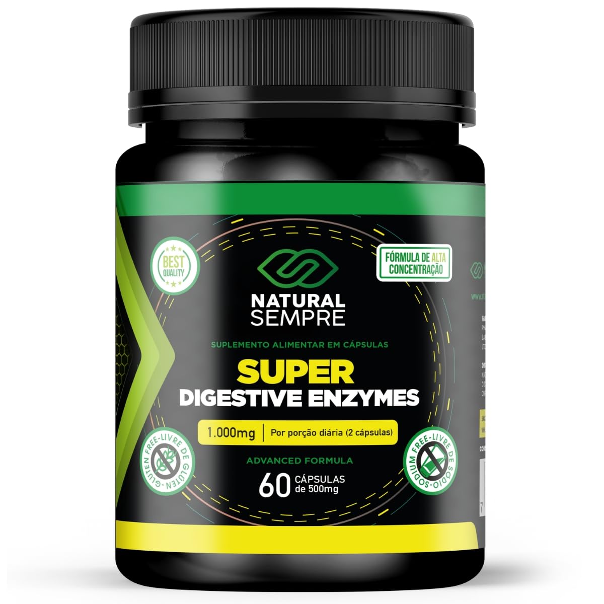Super Digestive Enzymes 1.000mg 60 Cápsulas Natural Sempre