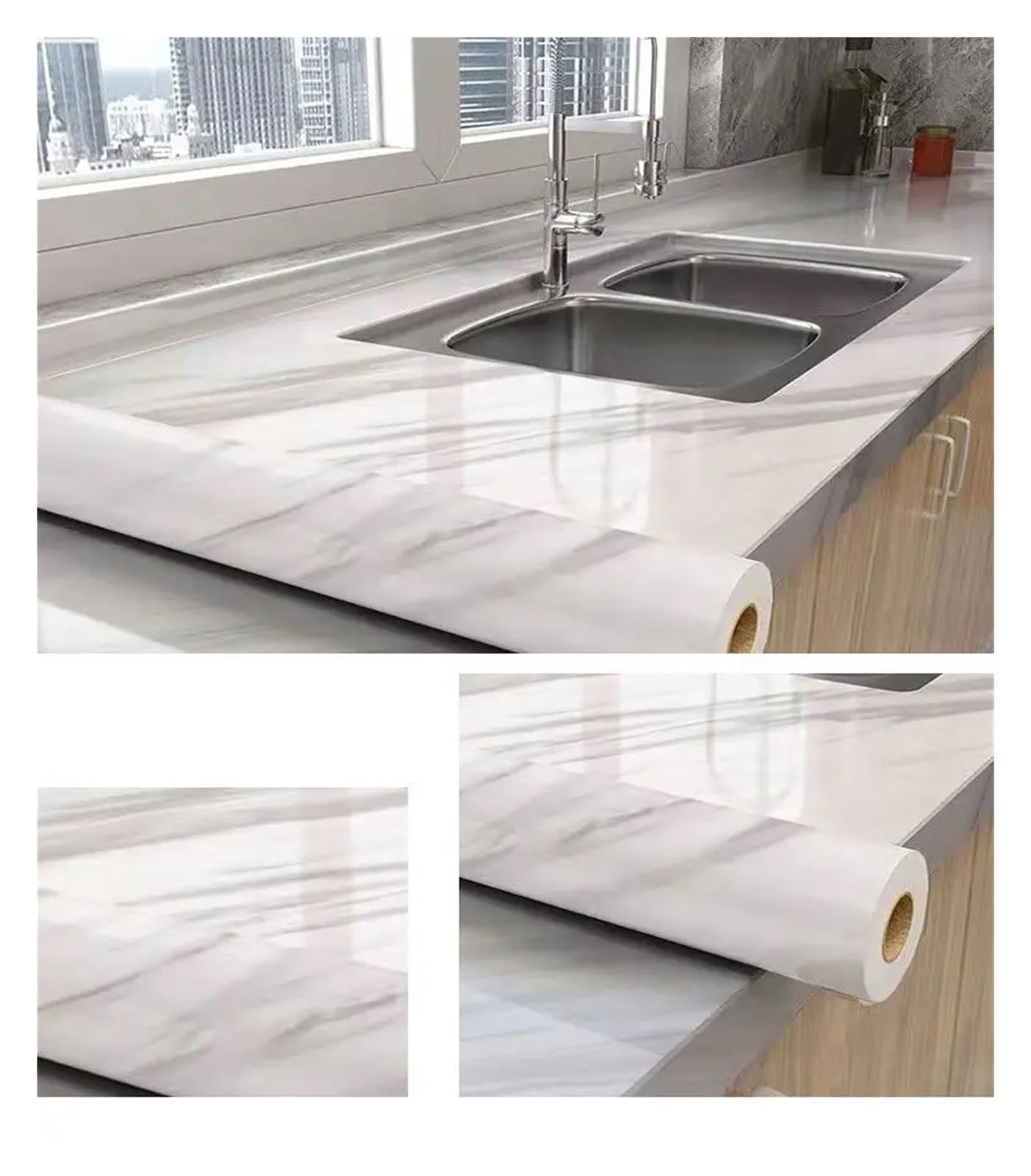 Aywtiun F-22 Oil Proof Waterproof Contact Paper Marble Self Adhesive Wallpaper For Kitchen Wall Stickers Waterproof Oil Proof Peel And Stick For Kitchen Worktop Fridge Splashback(,20M X 60Cm)