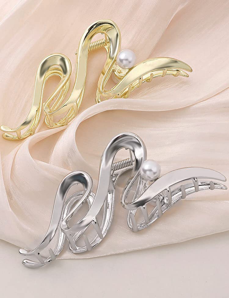 Miniatura 5 de Pinzas para el cabello para mujer, paquete de 4 pinzas grandes de metal de 4 pulgadas, pinzas de pelo perfectas para mujeres y más delgadas, peinado