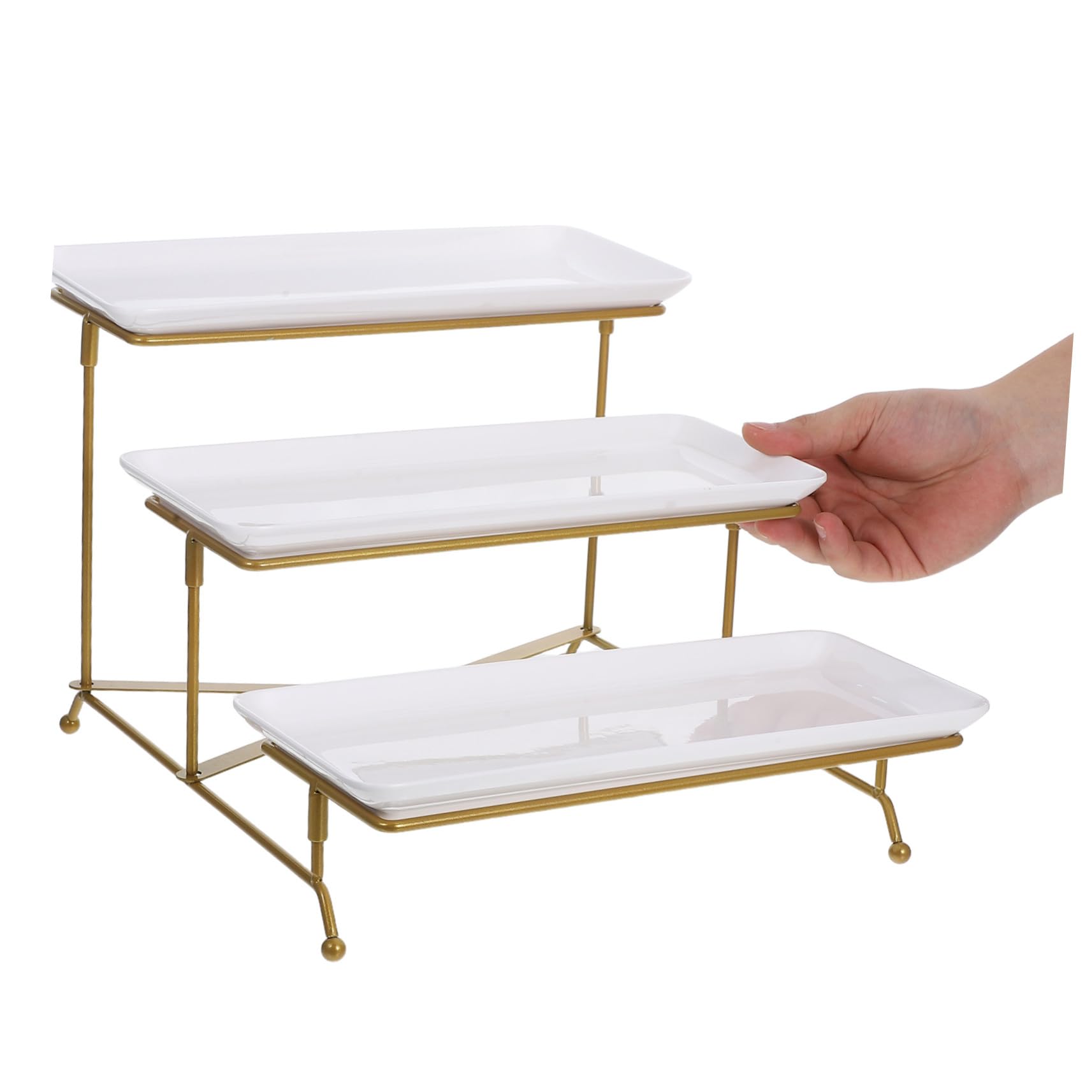 Elegante alzata per torte a più livelli, robusta, per feste, buffet e celebrazioni, ideale per dolcetti, pasticcini e dolci, elegante vassoio da portata