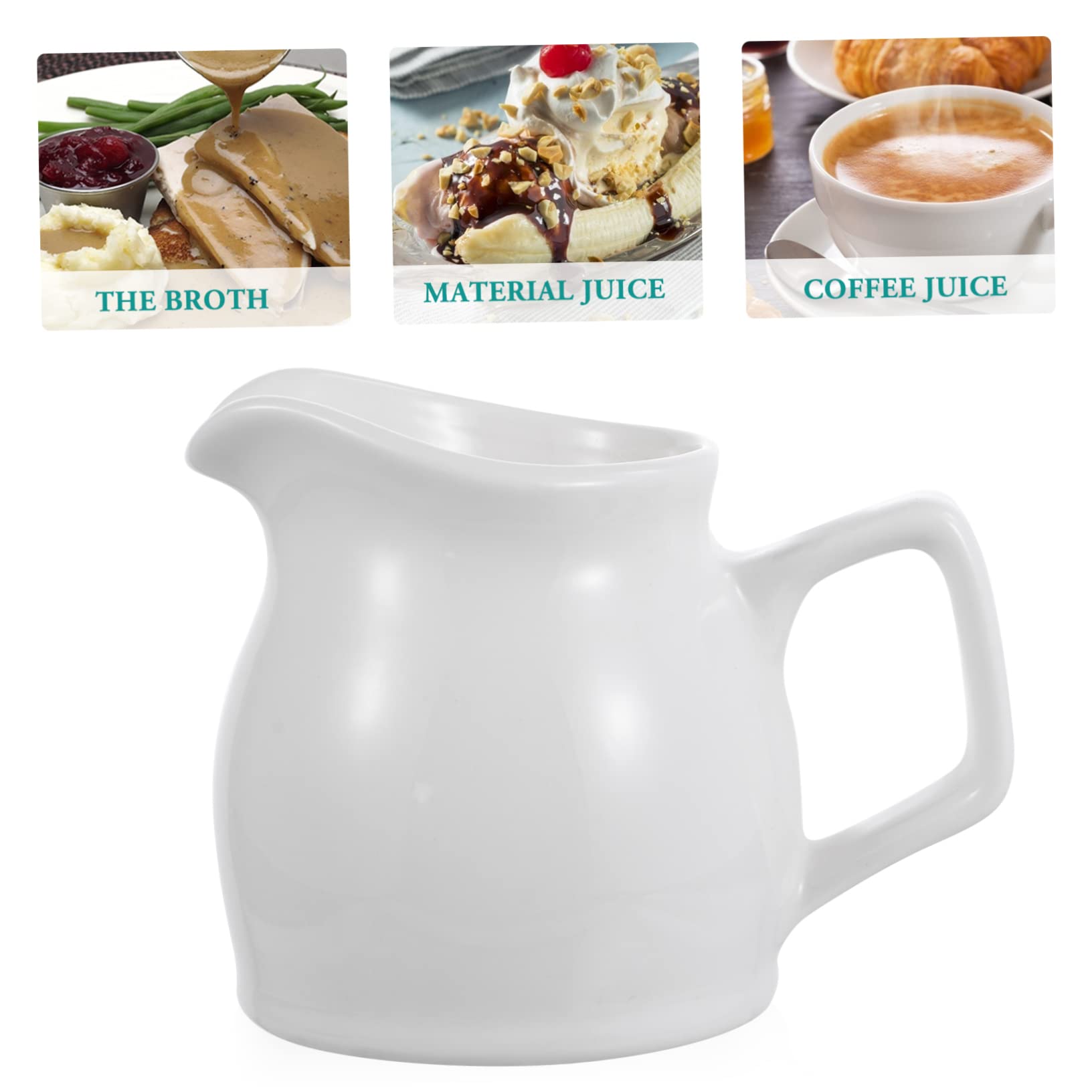 CIYODO Ceramic Coffee Milk Creamer Milk Frother Cup 190ml Large Delicate Milk Cup for Dessert Ice Cream Sauce-dipping