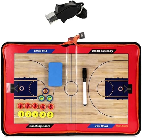 Tabla de entrenamiento de baloncesto Tácticas de estrategia Portapapeles con silbato de árbitro de entrenador