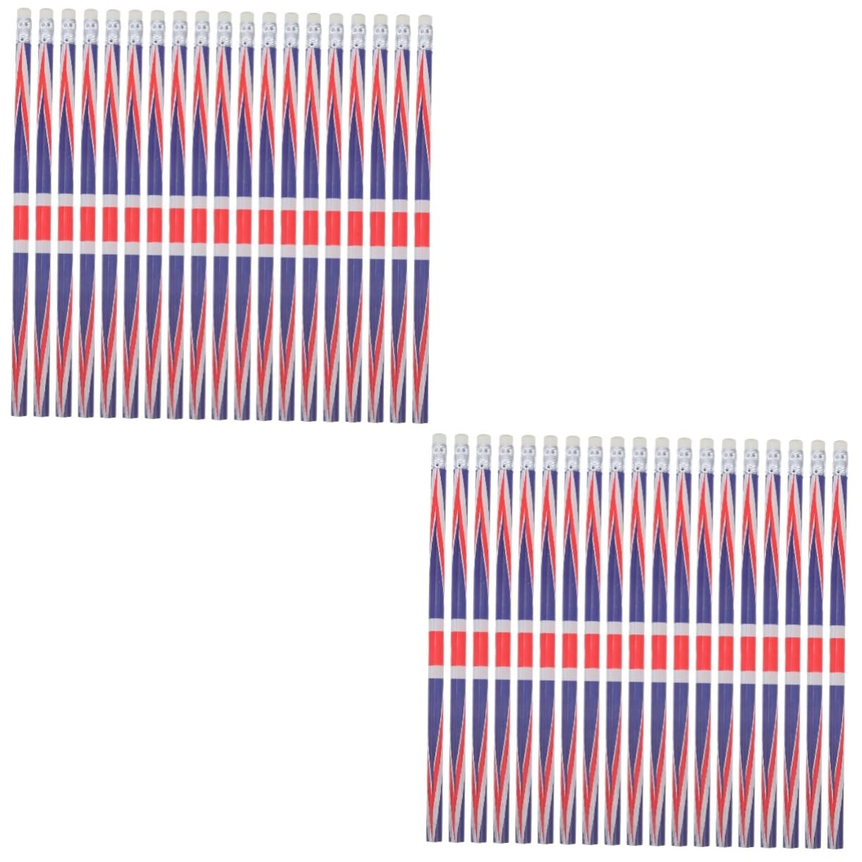 Housoutil 120 pièces Lot de Crayons à Bois avec Gomme Motif Drapeau Anglais Crayons Décriture Portables pour École Bureau et Fêtes
