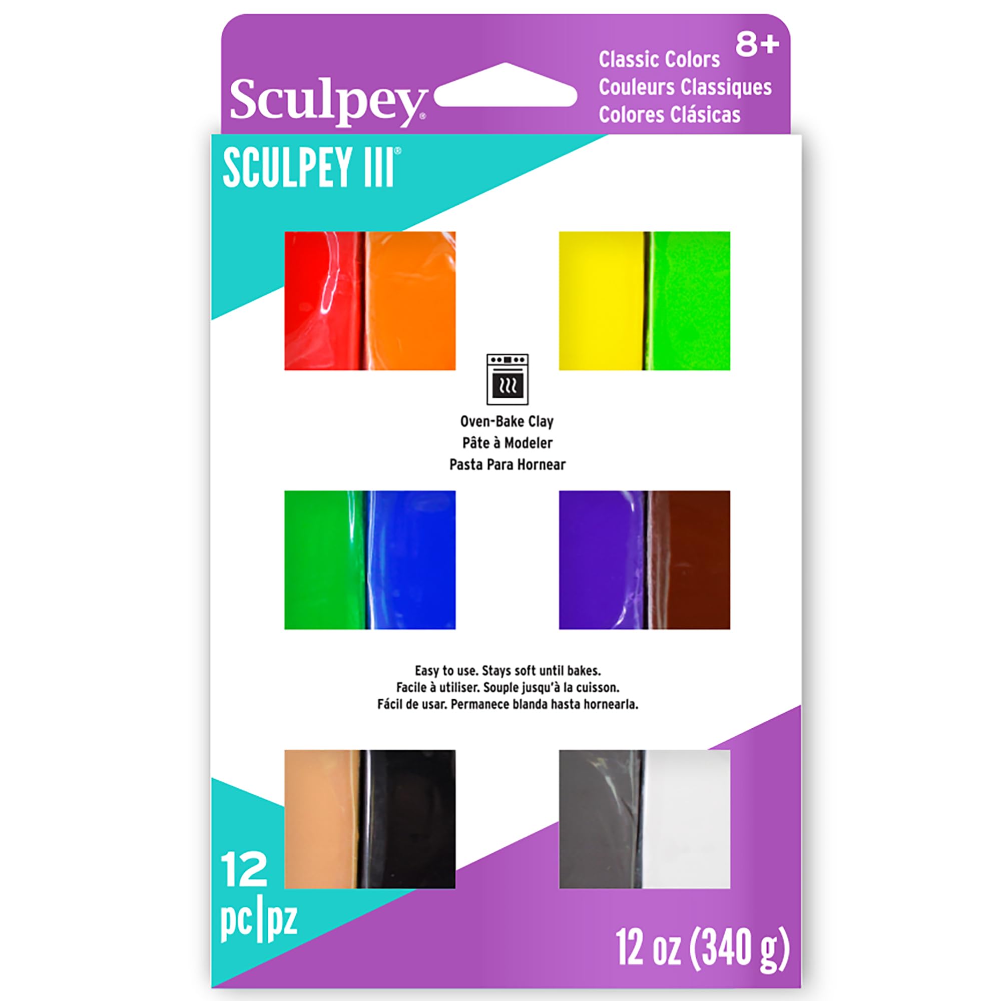 Multipack: Classics - 12 Color Variety, 1oz Bars, Polymer Oven Bake Clay, Non-Toxic, Scul…