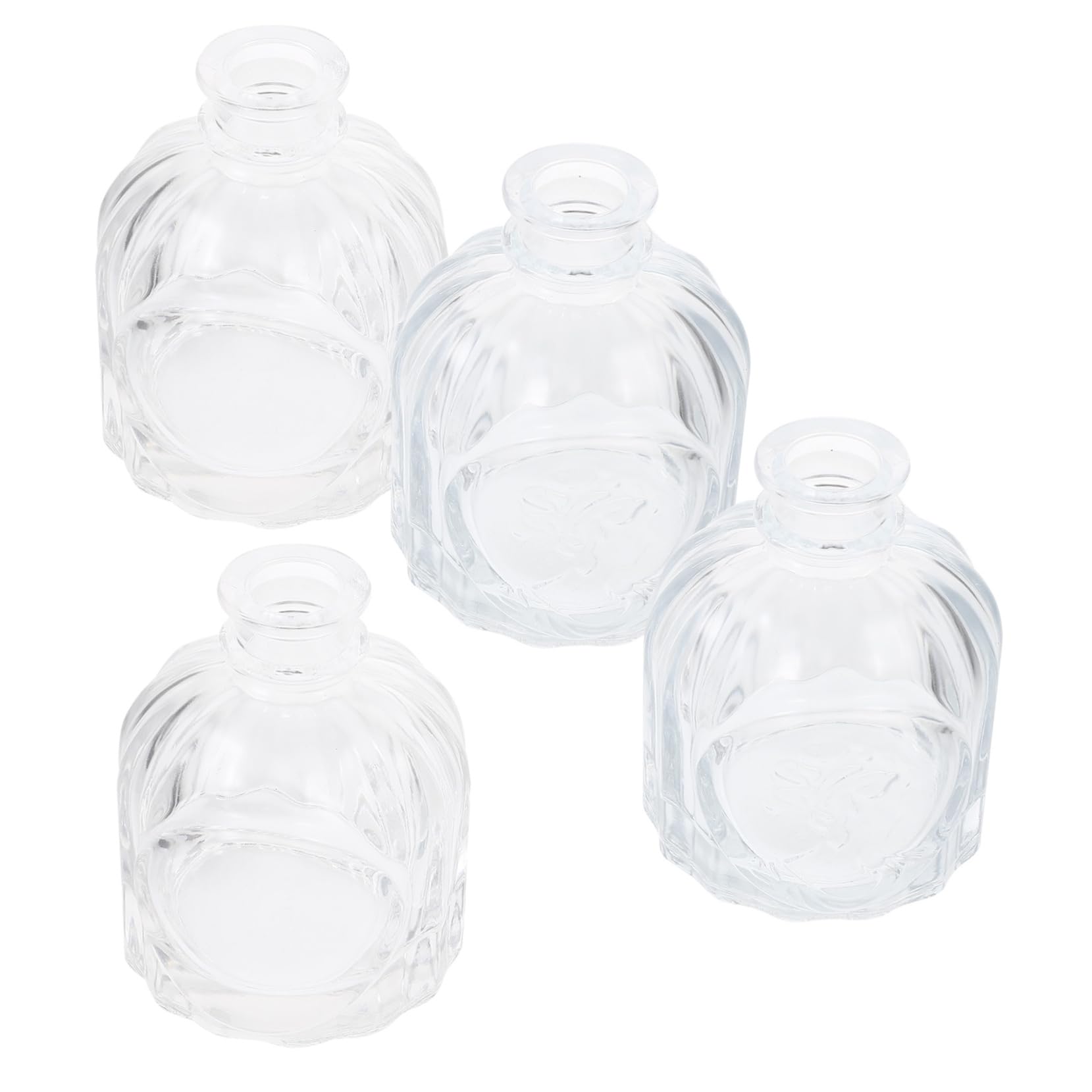 GALPADA 4pezzi Diffusore di Profumo in Vetro Trasparente Vintage Bottiglie Vuote per Aromaterapia Dispenser da Tavolo Ricaricabili