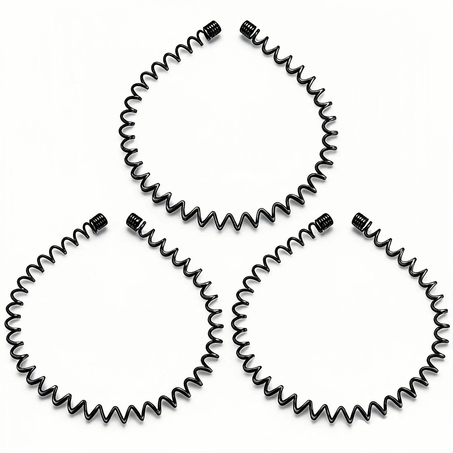 Mens Metal Headband, Unisex Black Hair Bands, Stylish Design Metal Thin Headbands for Men, Adjustable for Outdoor Sports And Daily Wear. (3 Pcs)