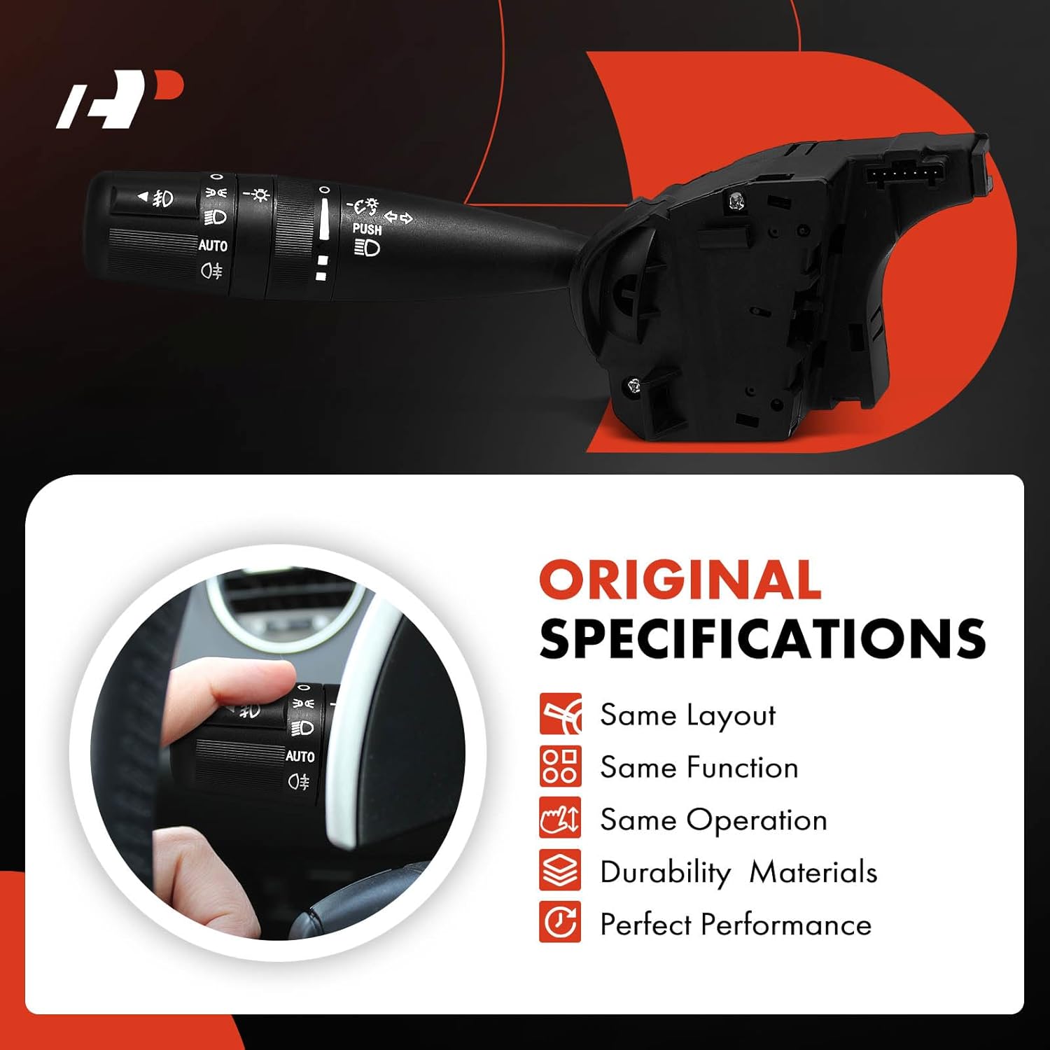 A-Premium Turn Signal Switch, Headlight Dimmer (Auto), Parking/Fog Light Multifunction Switch Lever Compatible with Jeep Wrangler, Wrangler JK, Liberty & Dodge Journey, Avenger, Nitro & Chrysler 200