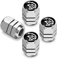 Vista 5 de iPick Image para Dodge SRT Hellcat Logo en negro sobre negro con forma hexagonal de aluminio tapas de vástago de válvula de neumático