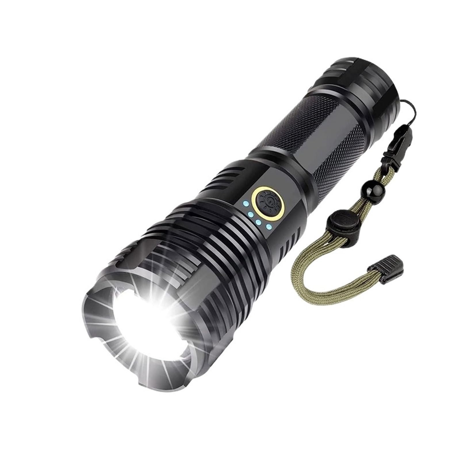 Rechargeable Torch, Rechargeable LED Flashlights High Lumens Flashlight Tactical with Zoomable 5 Modes Flash Light for Camping,Hiking