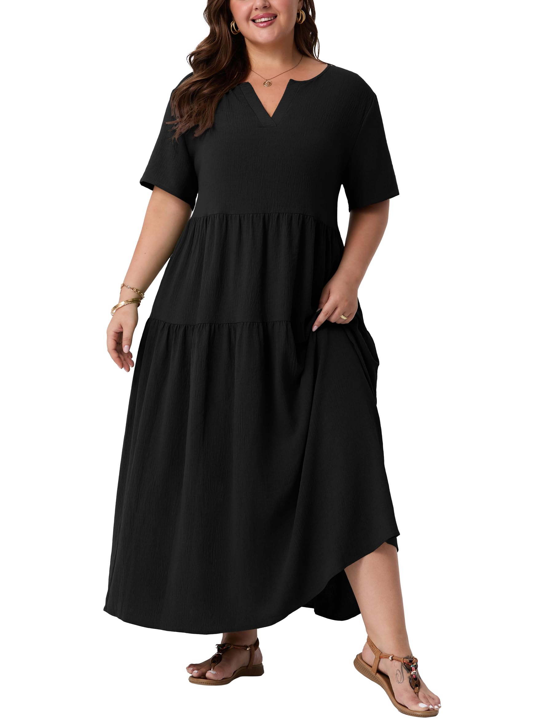 OLRIK Plus Size Maxi Dresses for Curvy Women