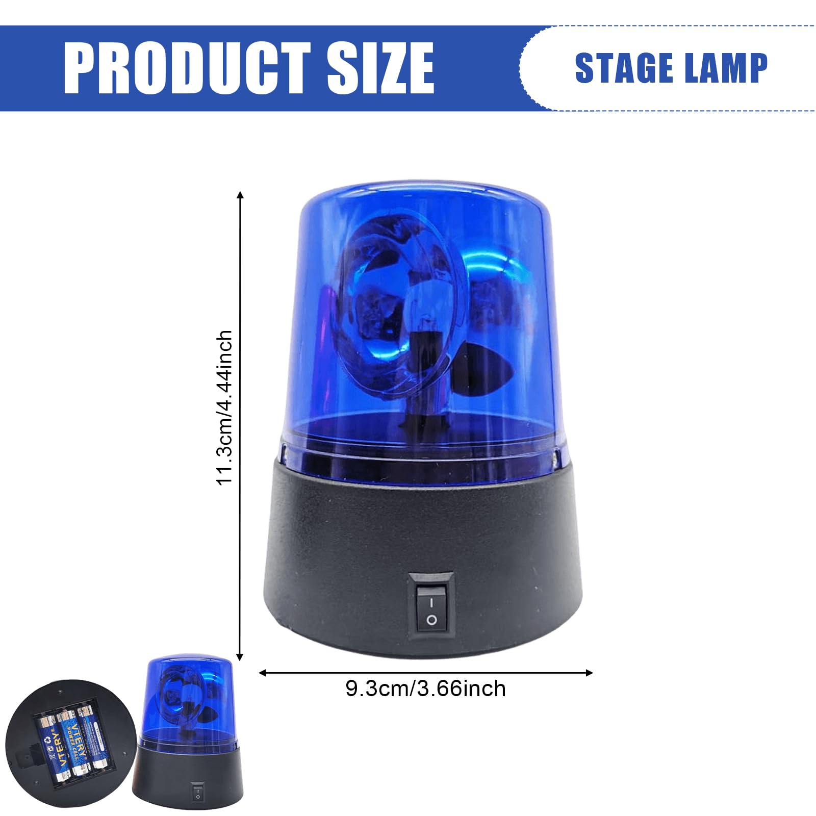 Luce blu a LED, 2 pezzi, luci LED per feste, luce blu, luce a LED con riflettore girevole, 360°, funzionamento a batteria, illuminazione per feste, discoteca, sala da ballo
