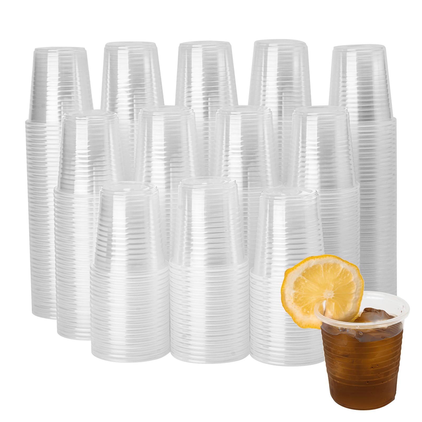 YEEHAW 9 oz Plastic Cups, 500 Pack - Clear Disposable Drinking Water Cups for Cold Beverages, Clear Plastic Cups for Drinking, Ideal for Party — Amazon image 13