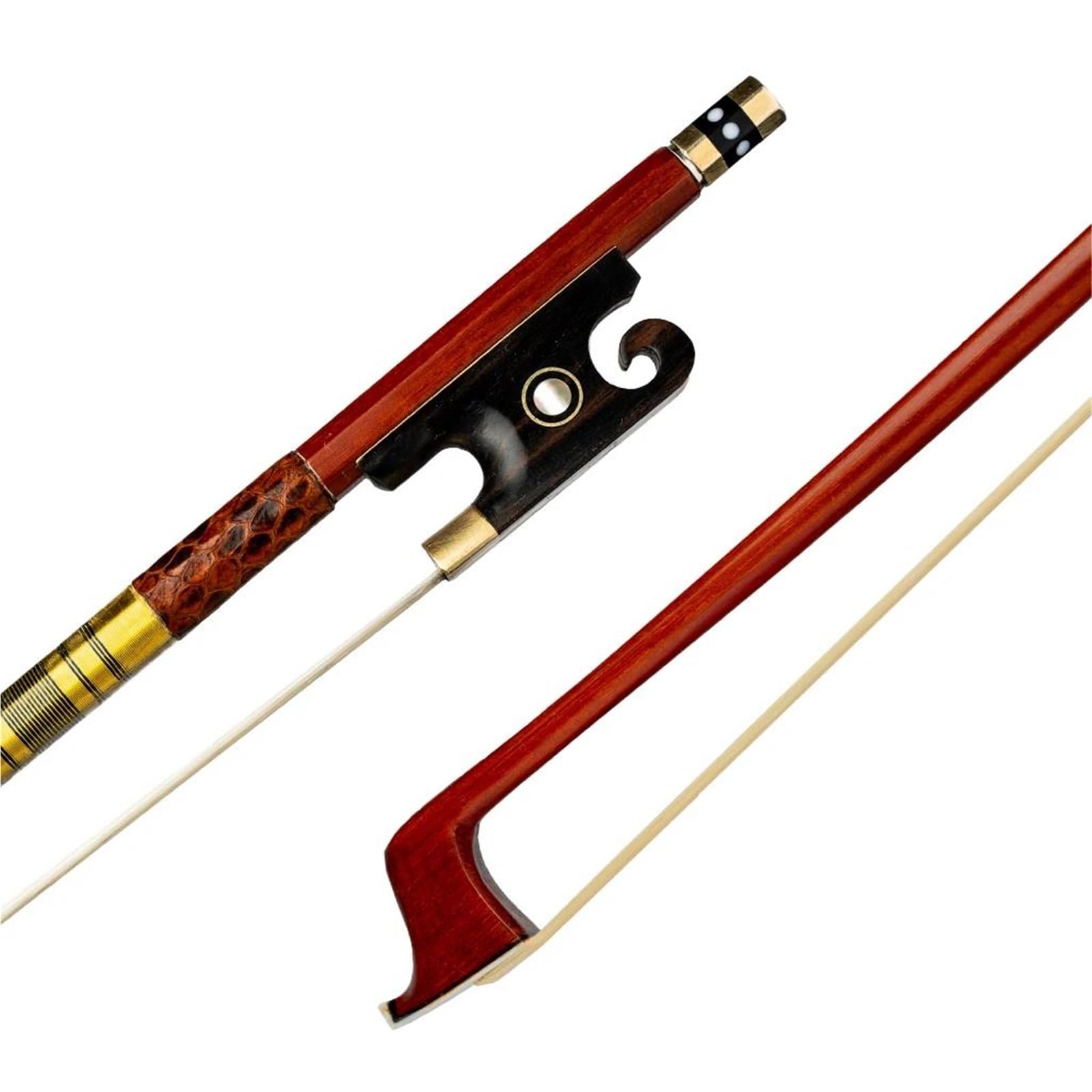 Musikliebhaber Geigenbogen 4/4 3/4 1/2 Violinbogen Aus Brasilianischem Holz Natürliches Pferdehaar Musikinstrumente Zubehör(1/2)