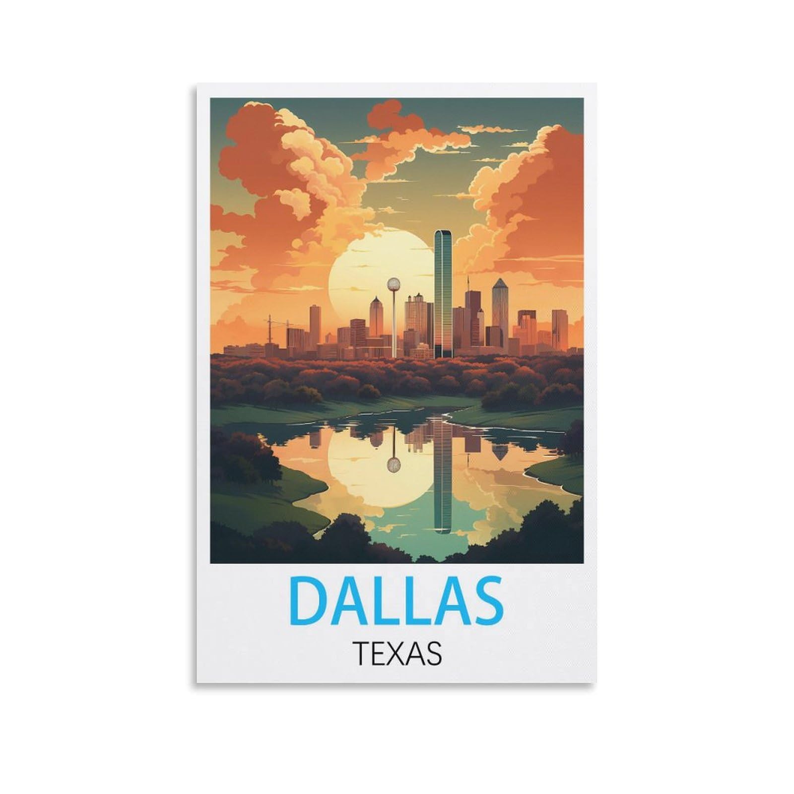 Tin Signs Retro,Dallas Texas,Metal Wall Decorative Tin Signs for Home Kitchen Bar Coffee Shop Club Orchard Decoration 30x30cm