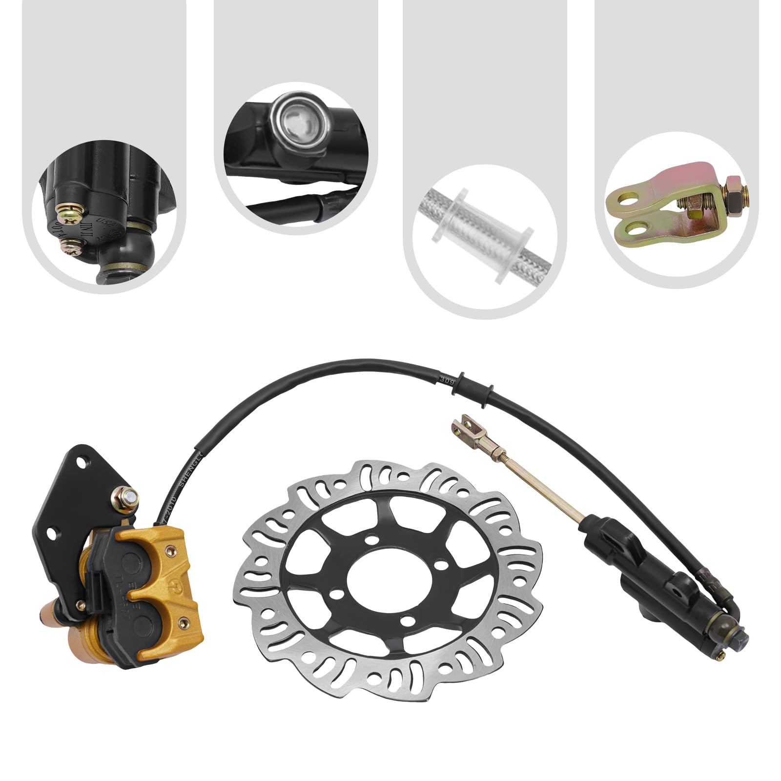 Kit de frenos hidráulicos de 4 tiempos | Motocross Dirt Bike Pocketbike disco trasero discos de freno freno freno hidráulico, 49-125 cc