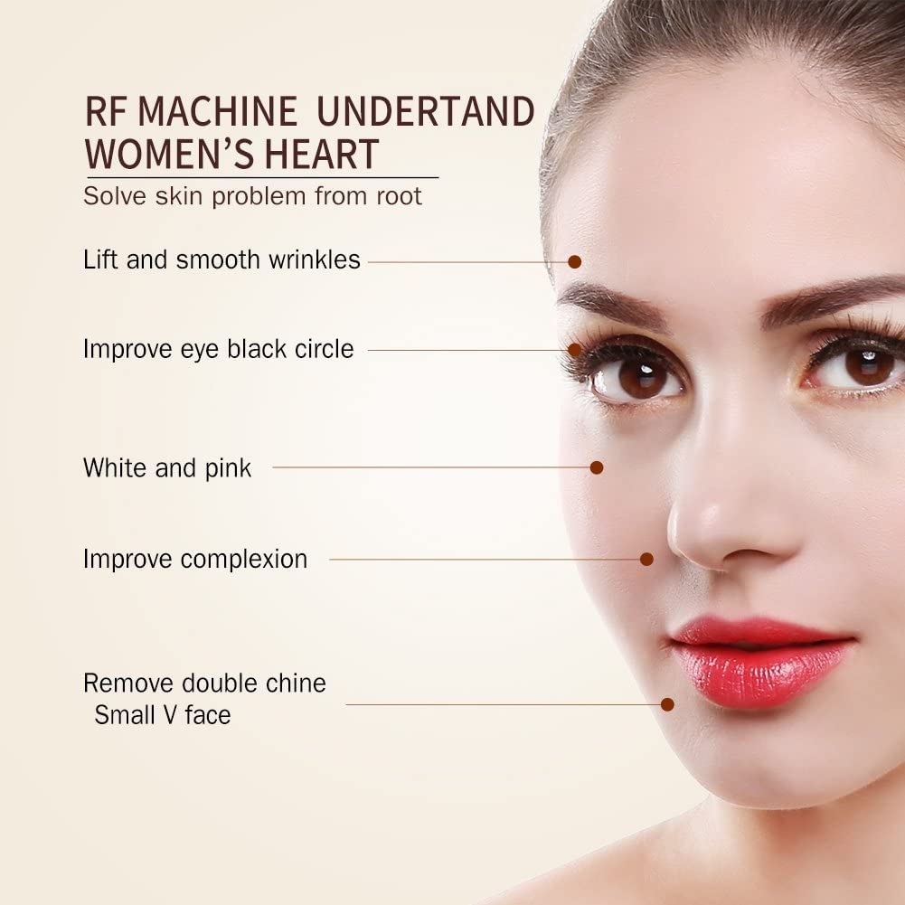Máquina De Radiofrecuencia RF Dispositivo De Estiramiento Facial Para Eliminación De Arrugas Masajeador Facial Para El Acné Y Las Arrugas, Aclaramiento De La Piel, Antienvejecimiento