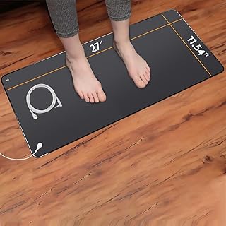Grounding Mat,Universal Grounding Mat with Grounding Cord,Grounded Therapy,Conductive Leather Mat.(30cmX70cm)