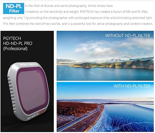 Miniatura 9 de PGYTECH Mavic 2 PRO ND-PL Filtros ND-PL compatibles con DJI Mavic 2 Pro ND8-PL ND16-PL ND32-PL ND64-PL Juego de 4 filtros (profesional) para