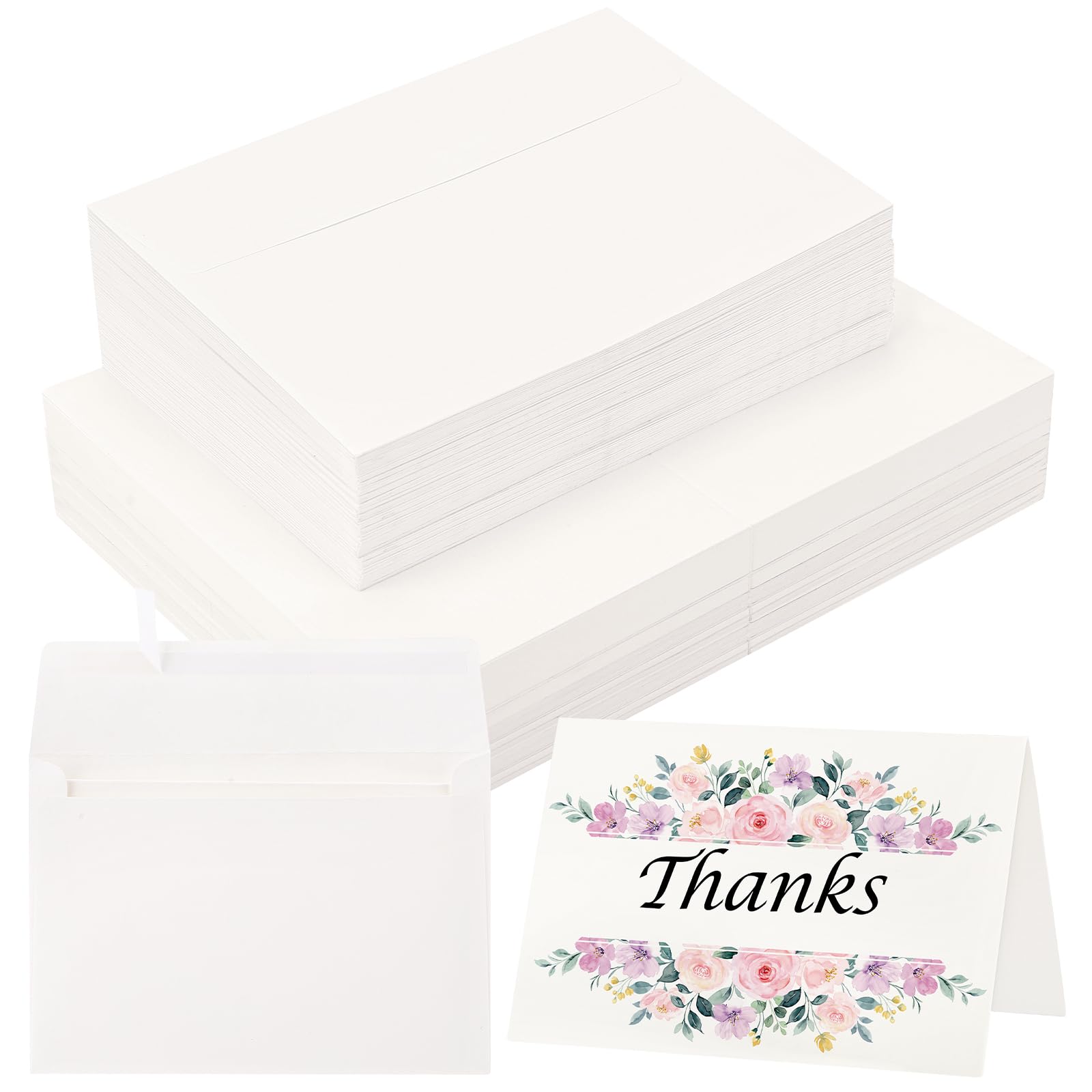 Blanko-Aquarellkarten mit Umschlägen, 300 g/m², schwere Baumwoll-Aquarell-Papierkarten, 10,2 x 15,2 cm, faltbare Aquarell-Postkarten mit Umschlägen für Grußkarten, Geburtstag, Hochzeit, Einladungen,