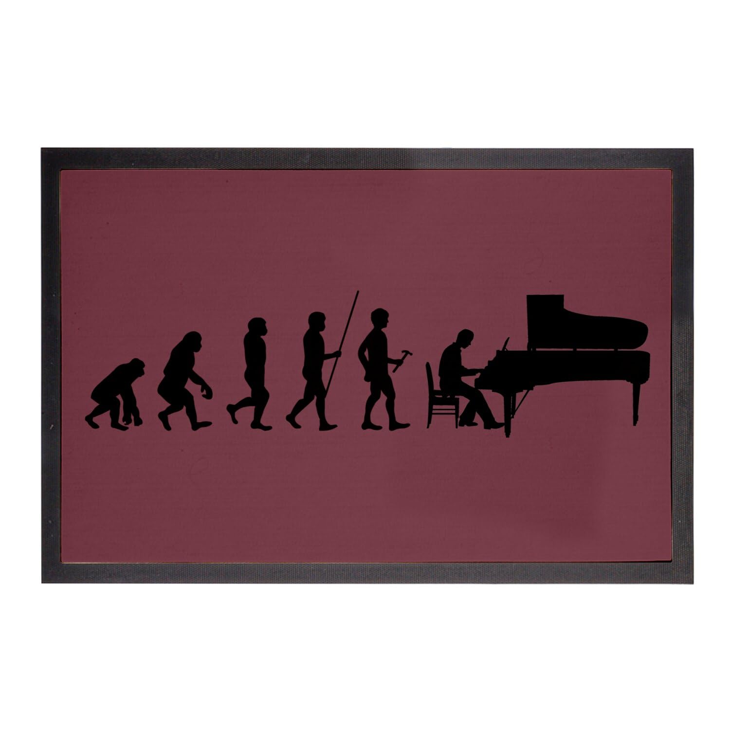 Paillasson rouge evolution musique tapis de sol piano 75x50cm pour musicien