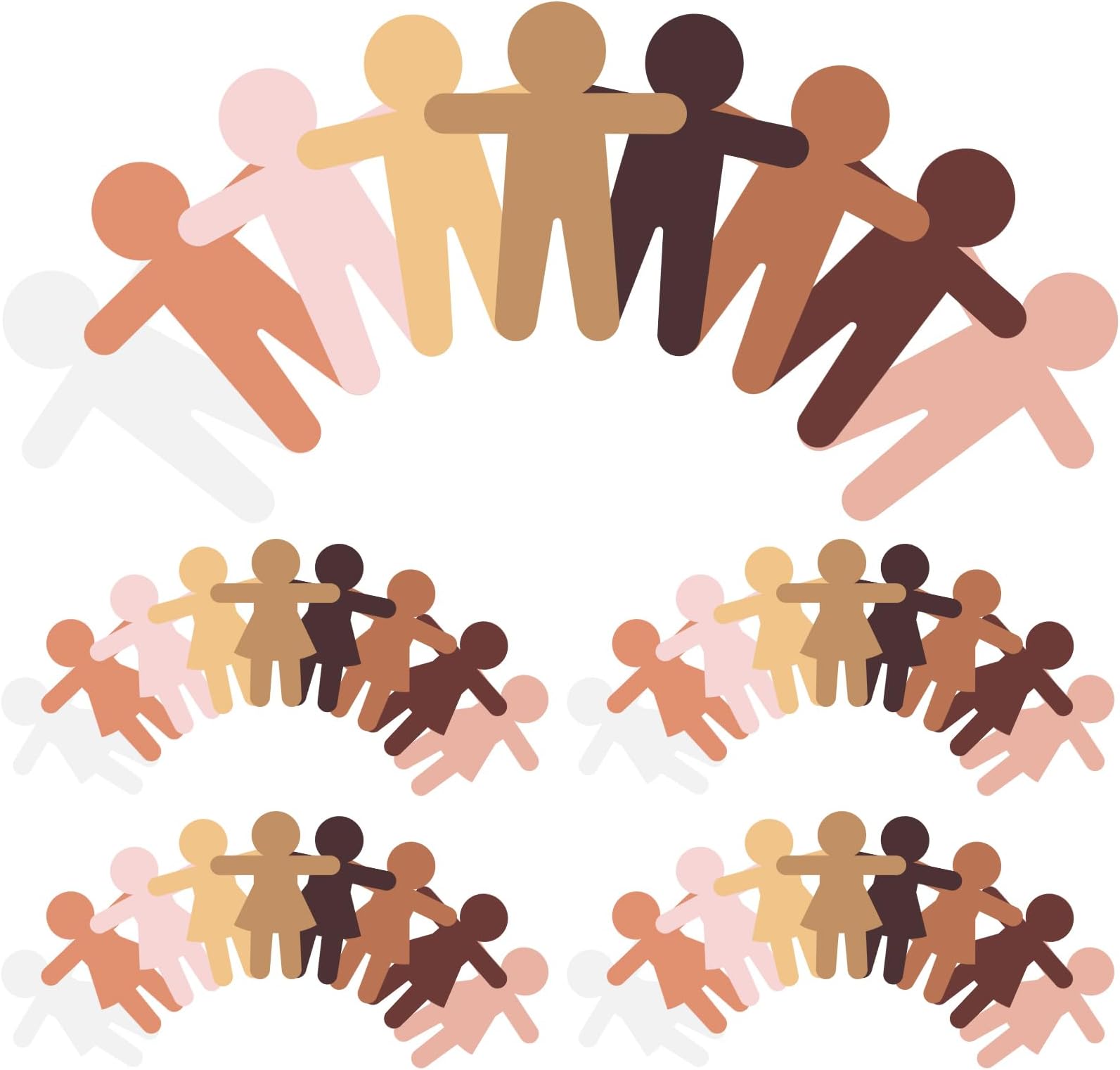 Geyee 54 Pcs Paper Cutouts for Crafts Blank Multicultural People Cut Outs for Bulletin Board Person Cardstock for Art Supplies Craft Project Home Decoration