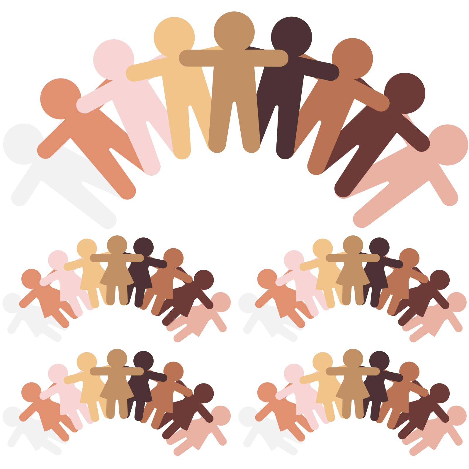 Geyee 54 Pcs Paper Cutouts for Crafts Blank Multicultural People Cut Outs for Bulletin Board Person Cardstock for Art Supplies Craft Project Home Decoration