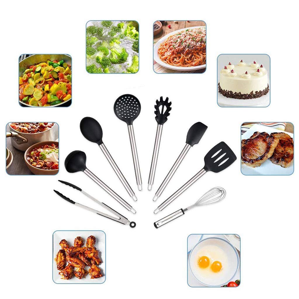Juego de utensilios de cocina de acero inoxidable de 23 piezas Juego de utensilios de cocina Juego de utensilios Espátula Pala Cuchara de sopa Corte de pizza Utensilios de cocina Juego de utensilios
