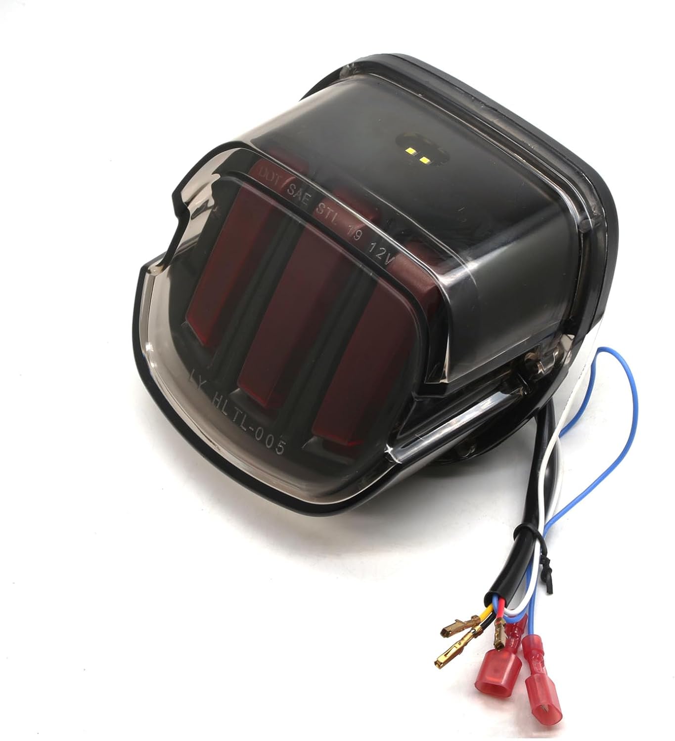 MZS Motorcycle M8 Rear View Mirror + LED Motorcycle Tail Light Compatible with Sportster Softail Dyna Road King Electra Glide Street