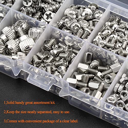 Helifouner 480 Pieces Computer Standoffs Screws Assortment Kit For 2.5" Ssd, Hard Drive, Computer Case, Motherboard, Fan Power Graphics With Screwdriver, Silver #TOP4