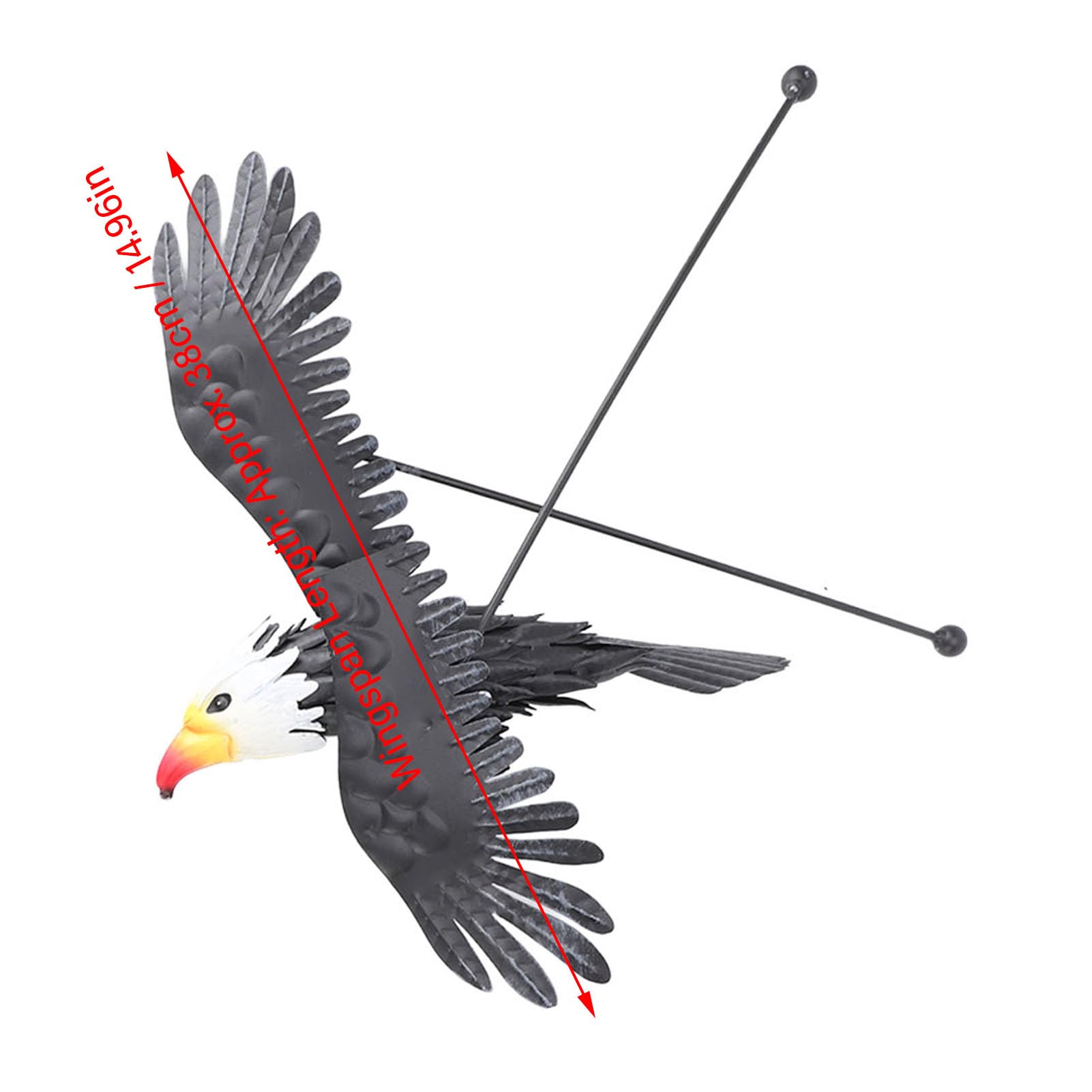 Bald Eagle Garden Stake, 3D Wind Rocker Flying Bird Rzeźba Metalowa Ornament dla Ogrodów Patio