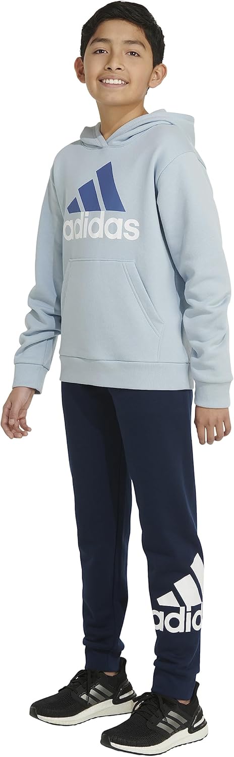 adidas girls Long Sleeve Essential Hooded Graphic Heather Pullover(big Kid) - Image 8