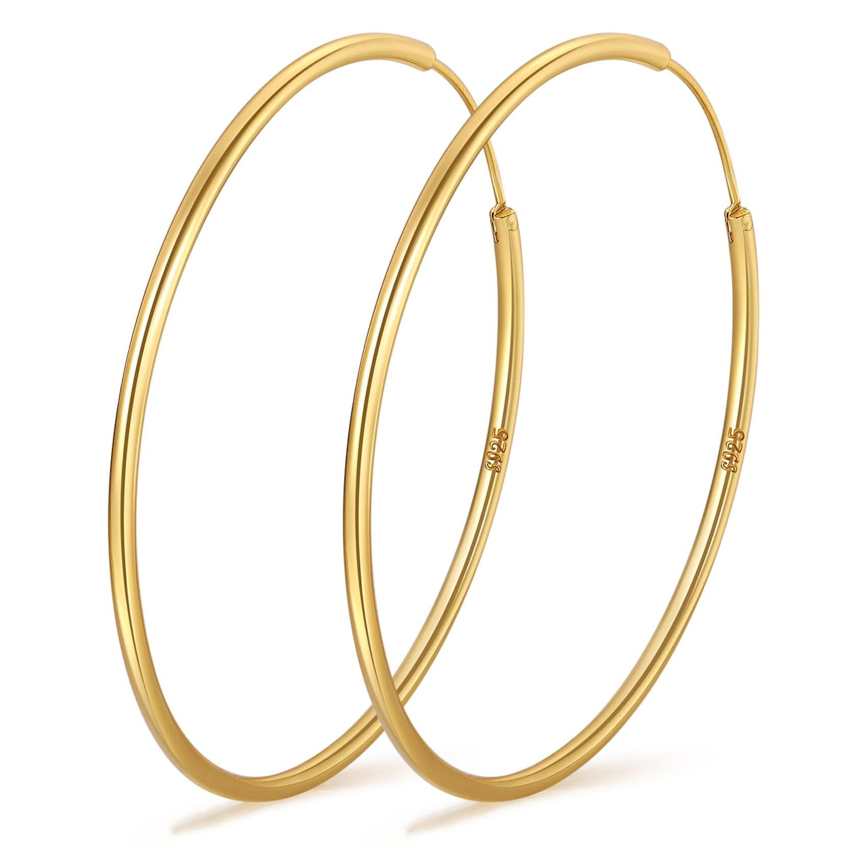 6 Paar kleine Kreolen-Ohrringe aus 925er Sterlingsilber für Frauen Gold 18 K Hypoallergen kleine Creolen aus Gold für Frauen Mädchen 8/10/12 mm PABBEU