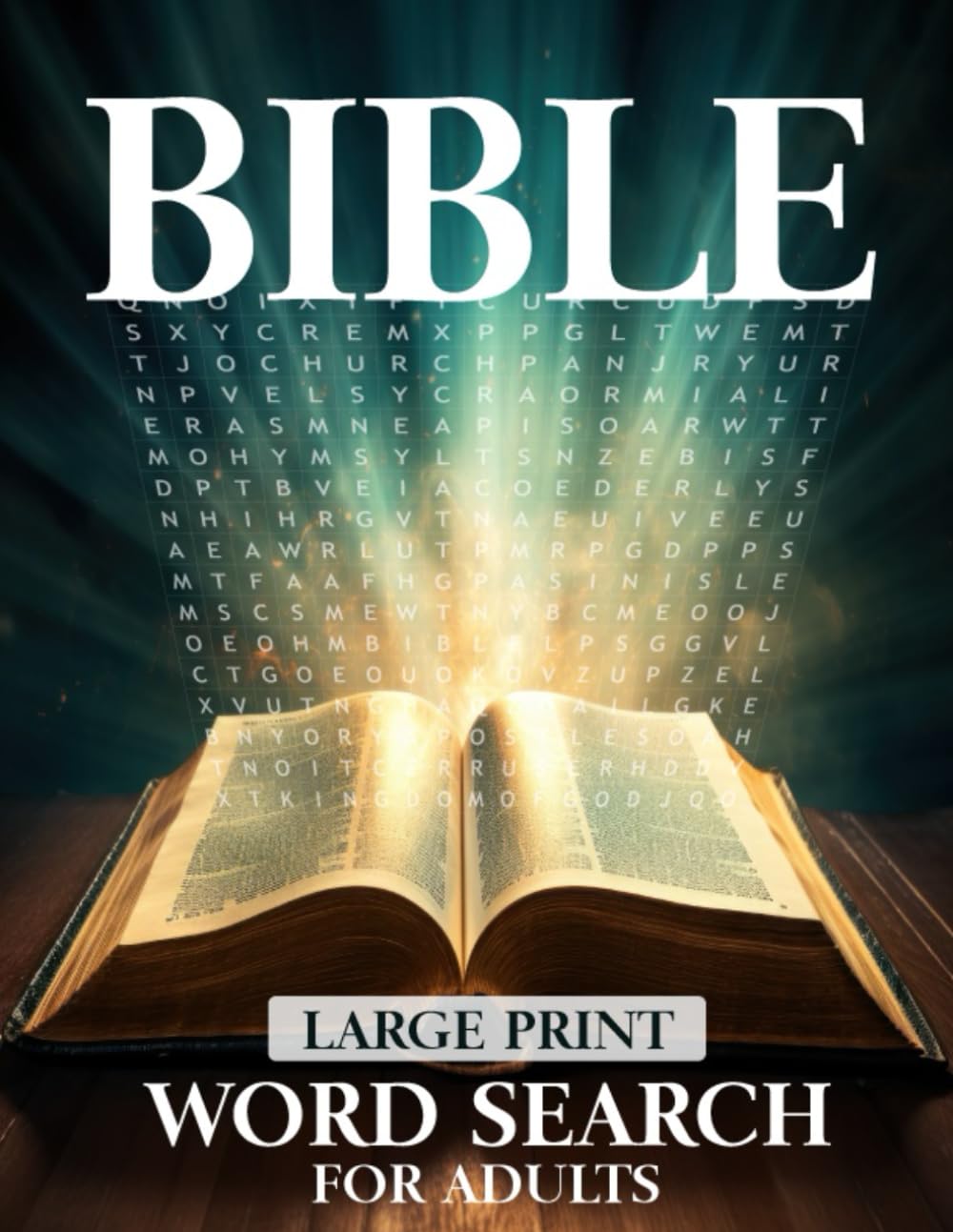 Bible Word Search: 1800+ Words With Solutions Included, Old Testament Edition, Large Print For Adults and Seniors.