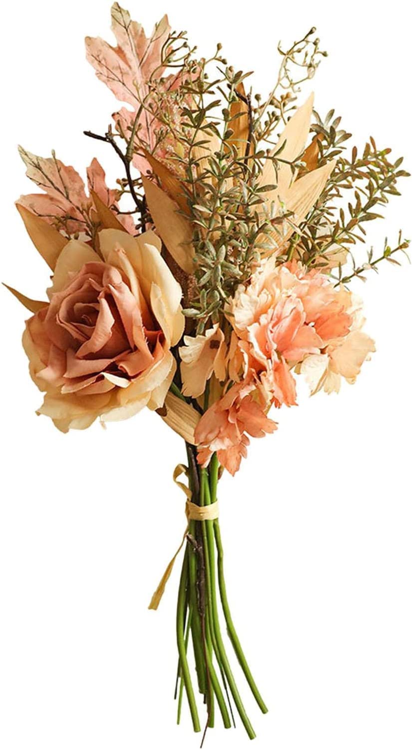 HOTIPSArtificial Flowers Bouquet Simulation Hydrangea Flower for Wedding Desktop Decor (B)