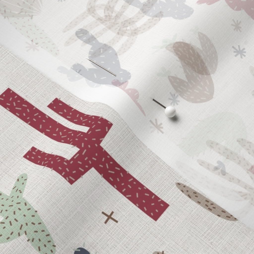 Spoonflower Fabric - Southwest Cactus Succulent Cacti Nature Desert Printed on Chiffon Fabric by The Yard - Sewing Fashion Apparel Dresses Home Decor
