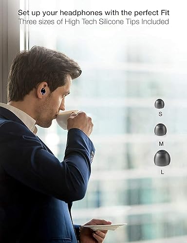 Miniatura 5 de Acuvar Auriculares totalmente inalámbricos Bluetooth 5.0 recargables IPX7 impermeables con micrófono 100 horas de tiempo de reproducción, potentes