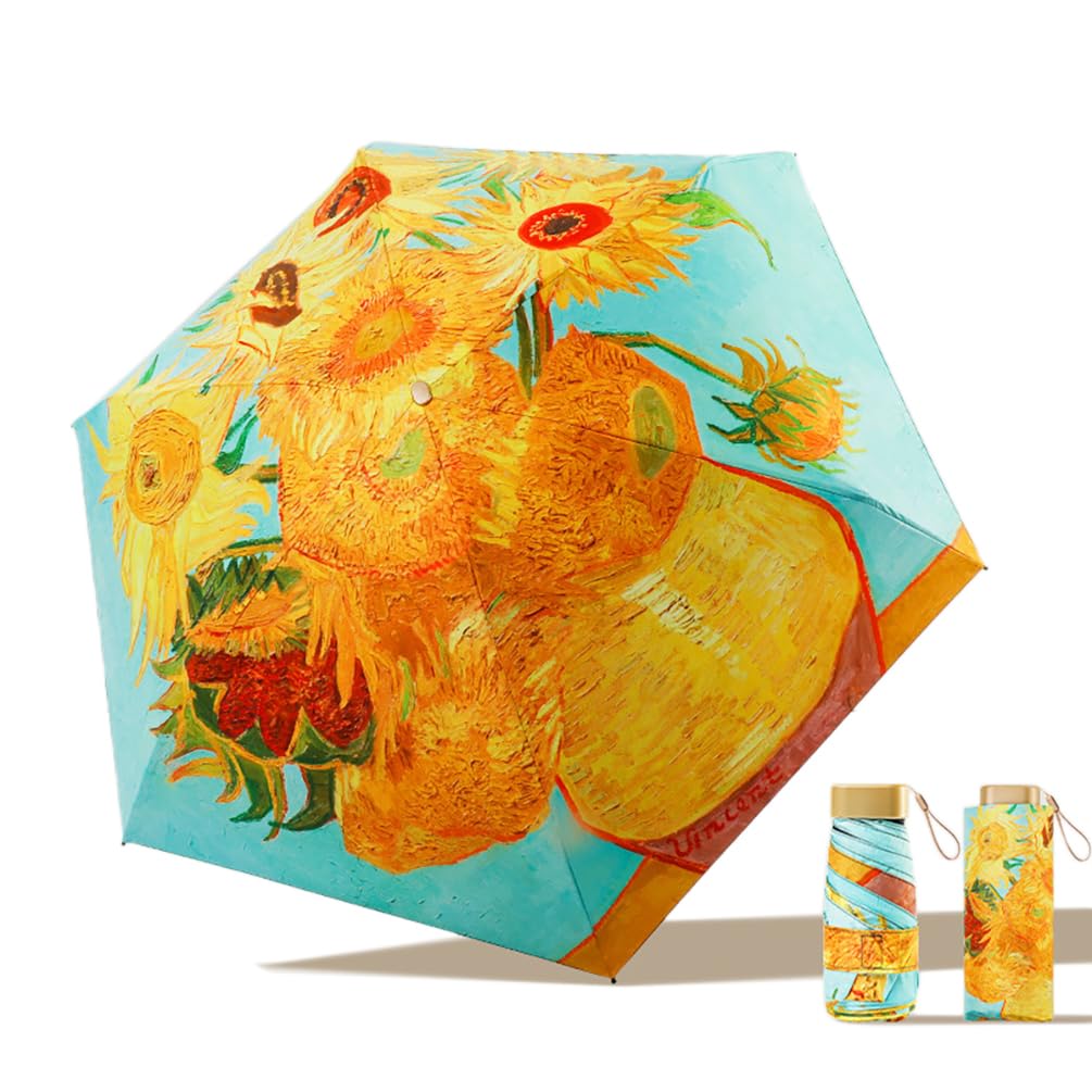 Maibar Women's 8 Umbrella Mini Spf 50 Compact Portable 3D Pattern Umbrella Small Folding Sun Uv Upf 50 Umbrellas For (8)
