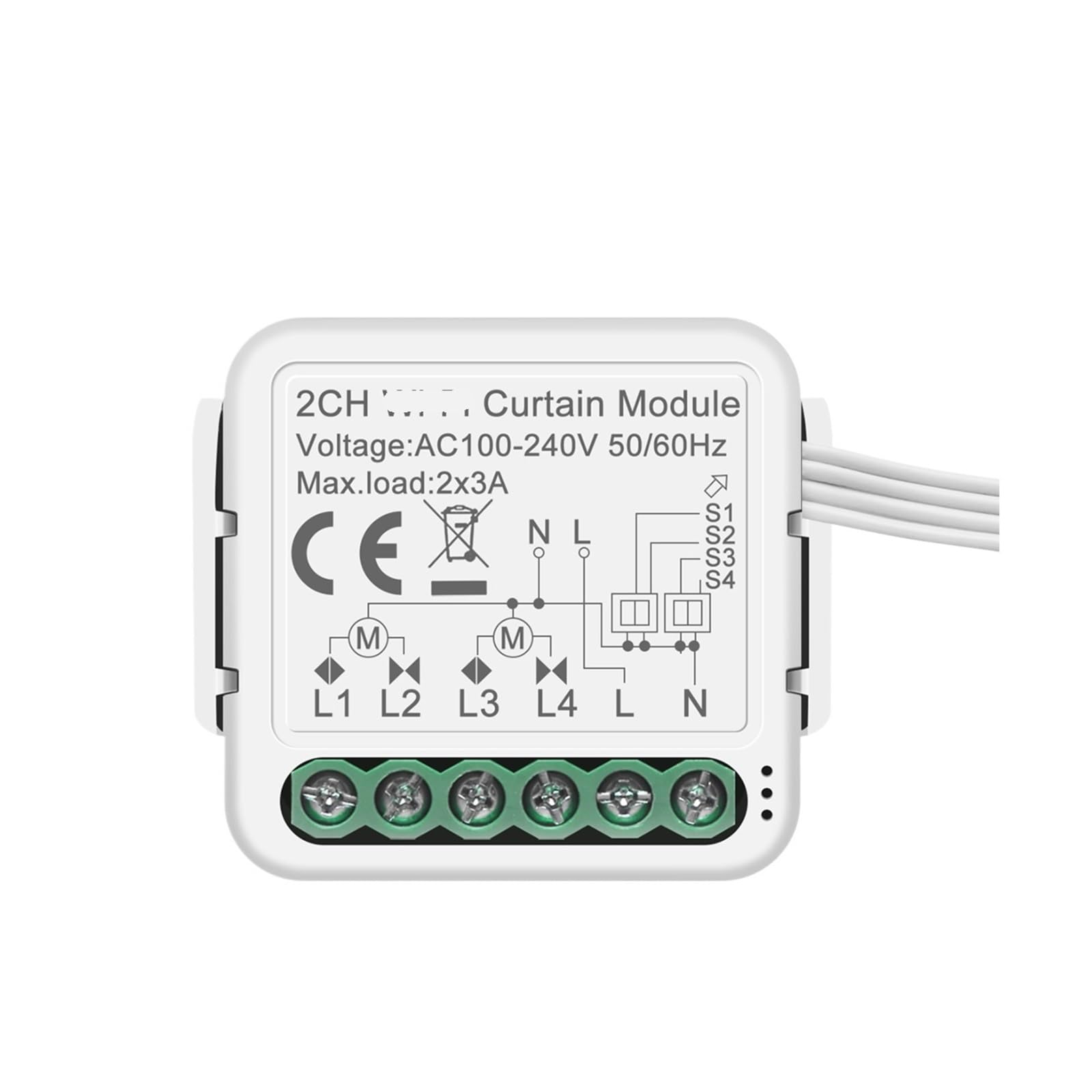 1 Uds. Módulo de interruptor de atenuación inteligente/cortina/interruptor de atenuación compatible con control bidireccional(Curtain Switch -2CH)