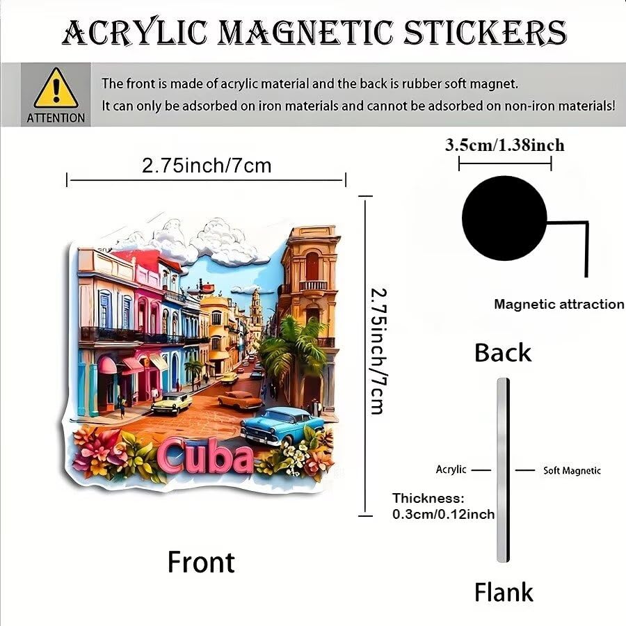 Imán Decorativo de Acrílico con Escena de Calle miniatura 3