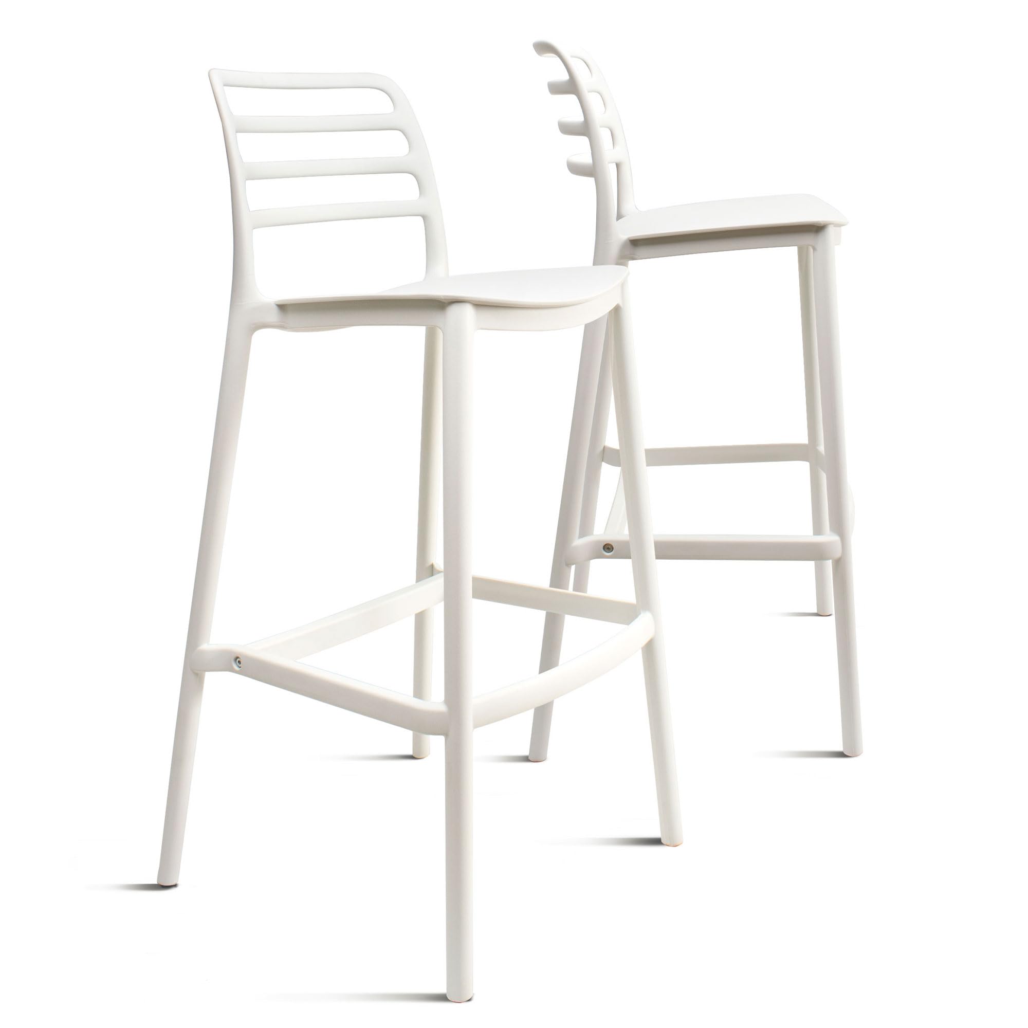 THE SECRET HOME─ Taburete de Polipropileno- Alto. 101 cm x Largo. 48 cm x Ancho. 48 cm ─ Estilo Nórdico ─Varios Modelos (Blanco- Pack de 2uds)