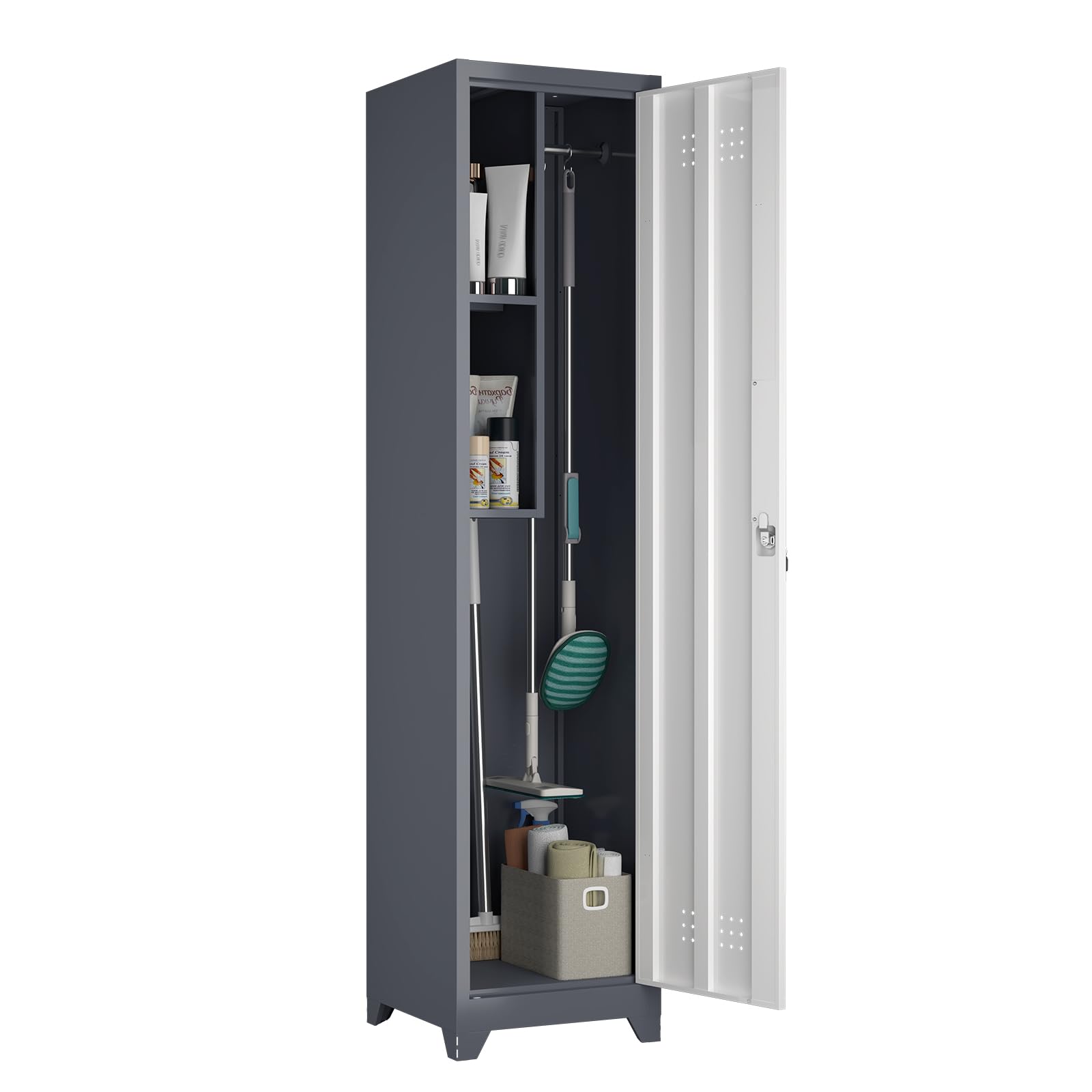 Narrow Cabinet with Hooks