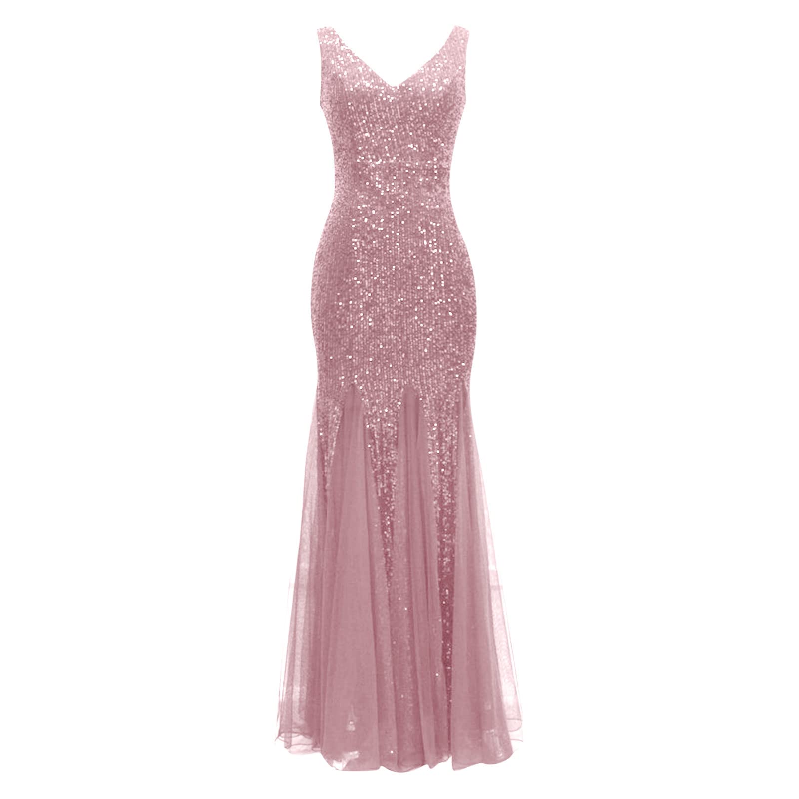 Abito Sera Damigella d'Onore Curvy Festa Ballo Abiti Vintage Sposa Eleganti da Sera Cerimonia Abito da Donna Vestito da Sera Classico Lunghi Abiti Donna Cocktail