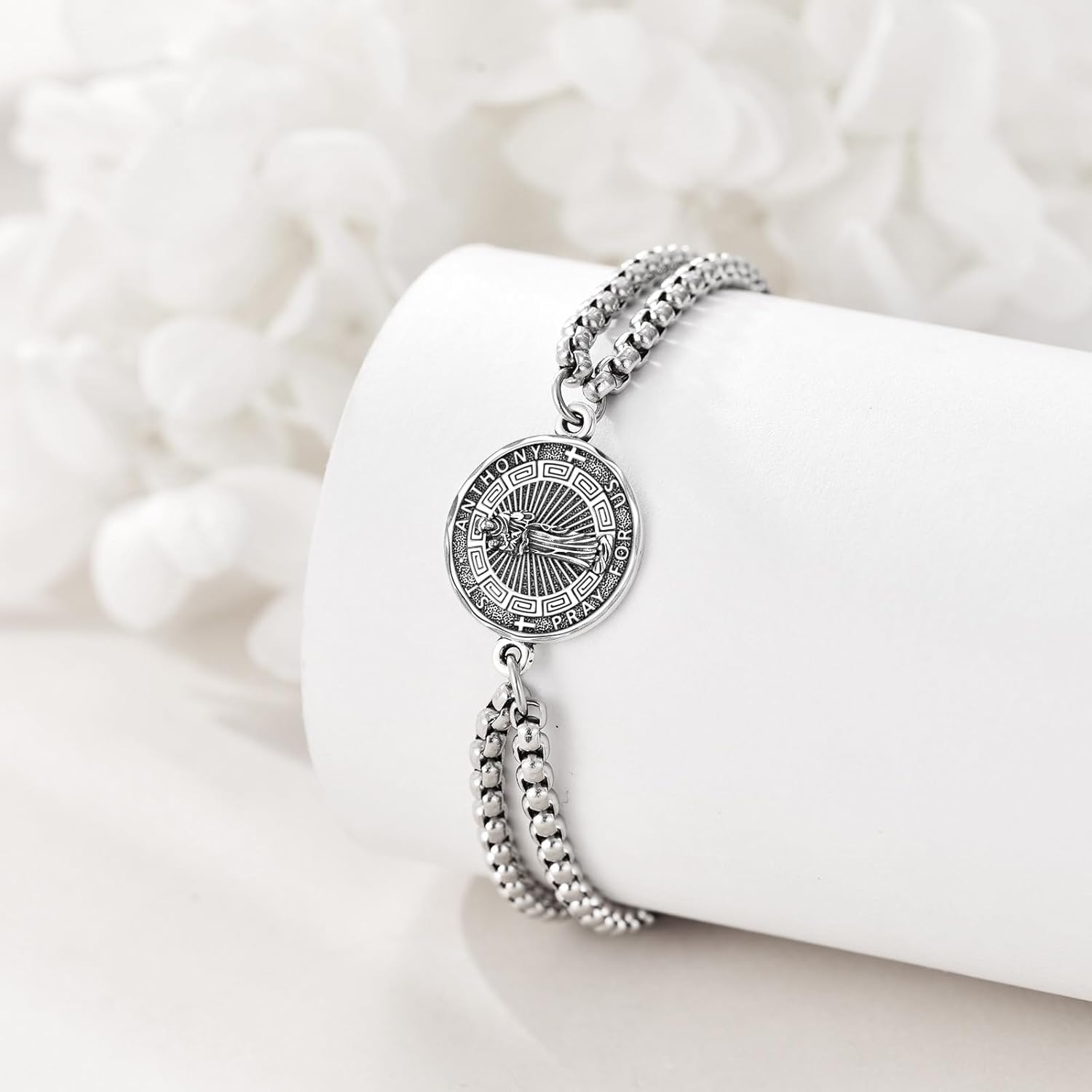 YFN Patron Saint Bracelet Sterling Silver Religious Protector Bracelet Jewelry Gift for Women Men - Image 3