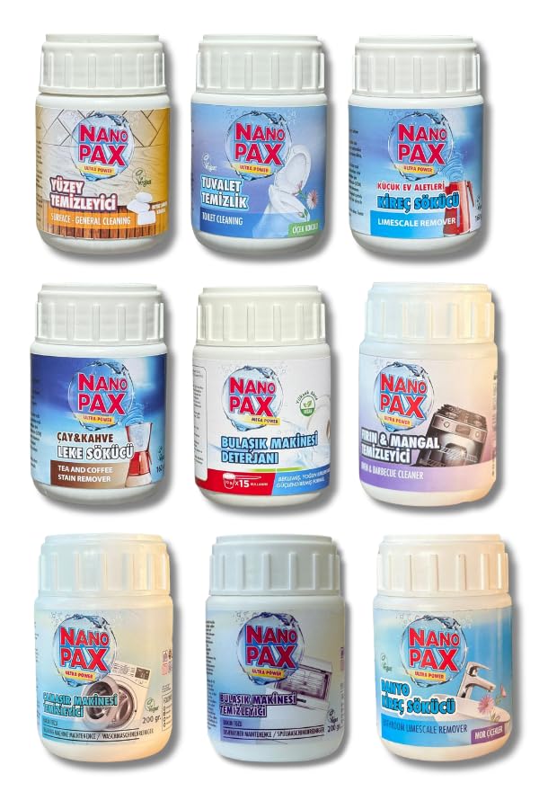 Nanopax Parlatıcılı Ultra Konsantre Toz Bulaşık Makinesi Deterjanı 2 x 1 kg (200 Yıkama) - Mikroplastik İçermez, Kireç Sökücü ve Yağ Çözücü Etkili