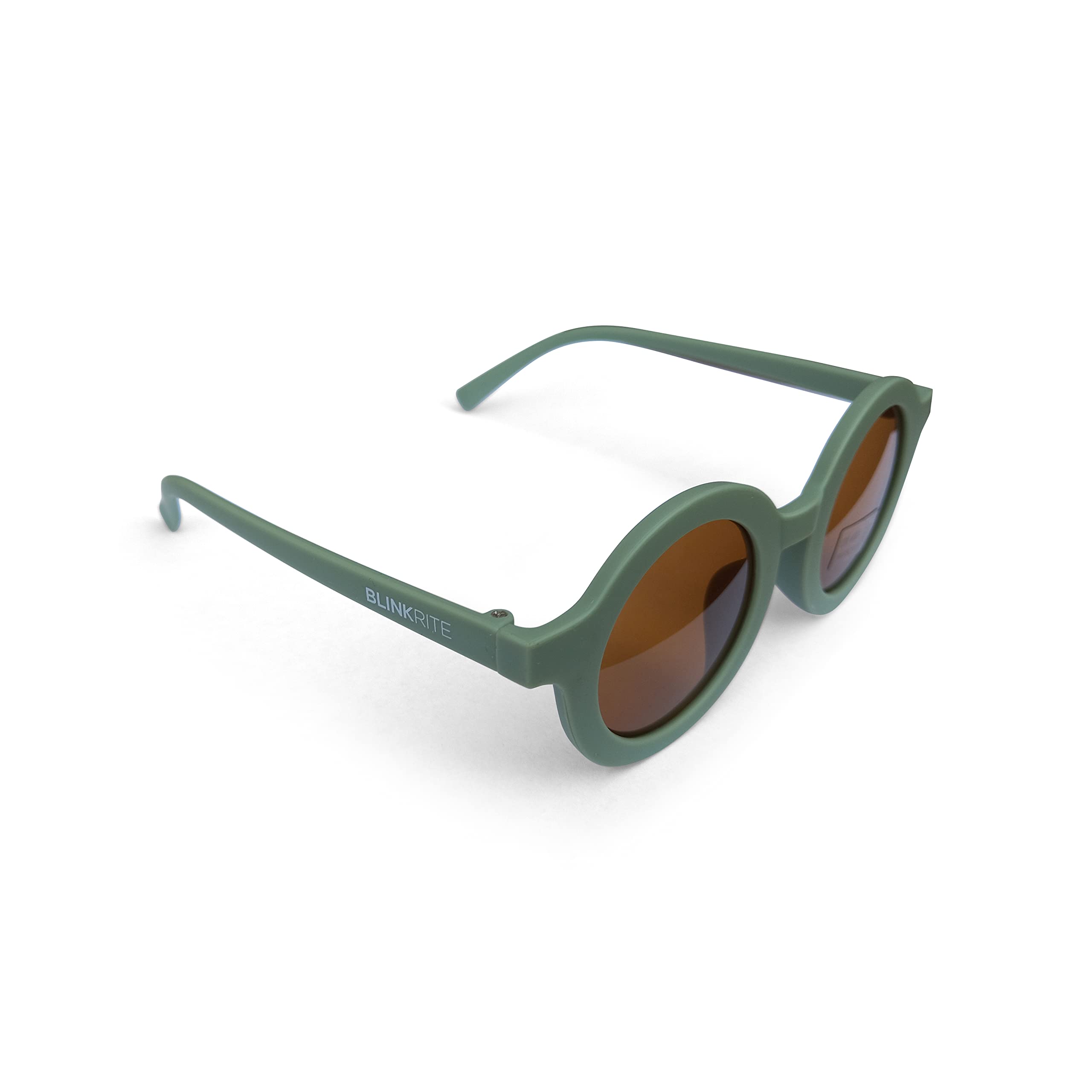 BLINKRITE Polarized Cute Round Sunglasses for Kids, Boys, Girls and Toddlers with UV400 Protection (Green)
