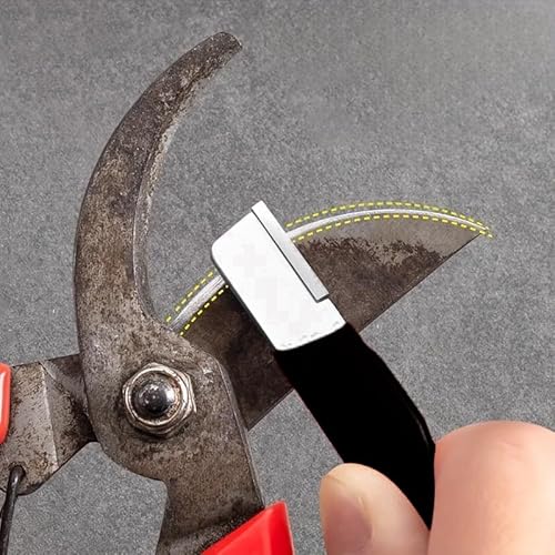 1PC Tungsten Steel Knife Sharpener for Scissors and Gardening Tools with Non - slip Handle and Protective Cover, No - Assembly Required, Black