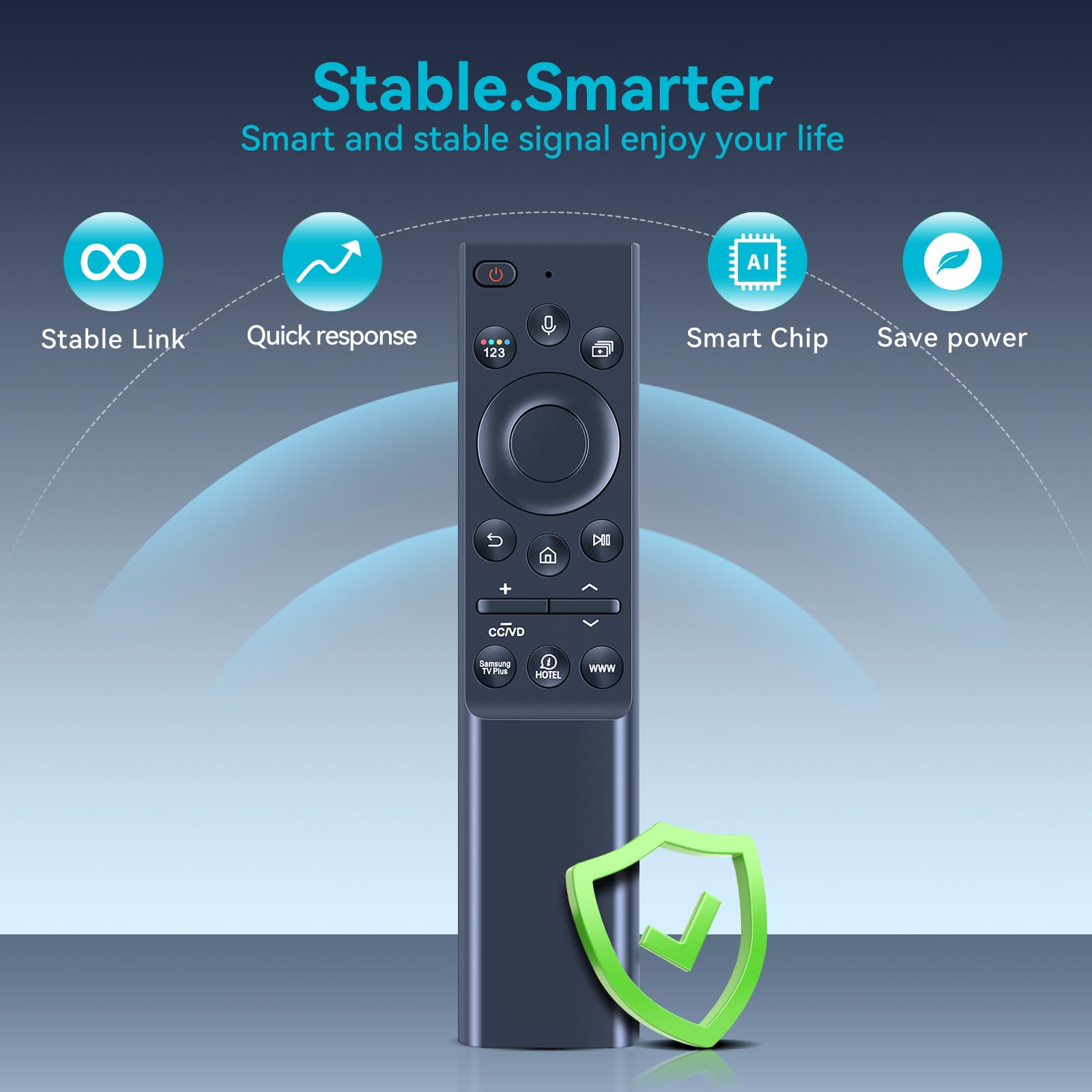 ZWP BN59-01363E Telecomando vocale di ricambio solare compatibile con Samsung TV HQ60A e HAU8000 Series HG42AU800NFXZA HG65AU800NFXZA HG42Q60AANFXZA HG50AU800NFXZA HG75AU800NFXZA HG50Q60AANFXZA