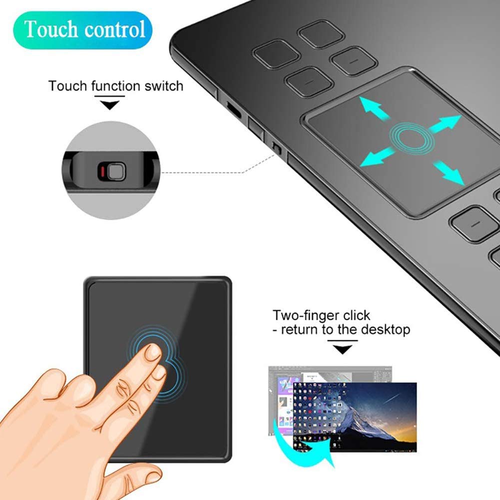 Tavolette Grafiche, Tavoletta Grafica Wireless, Tavoletta Grafica Elettronica Smart Touch da 10 X 6 Pollici 5080 LPI, con Interfaccia di Tipo C per Lavoro da Casa E Apprendimento Remoto