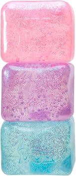 NeeDoh Glitter and Glow Nice Cube | Glittery Ice Cube Squishy Toys for Anxiety Relief | Stress Balls for Adults & Kids Age 3+| Sensory Fidget Cubes | Great Stocking Fillers